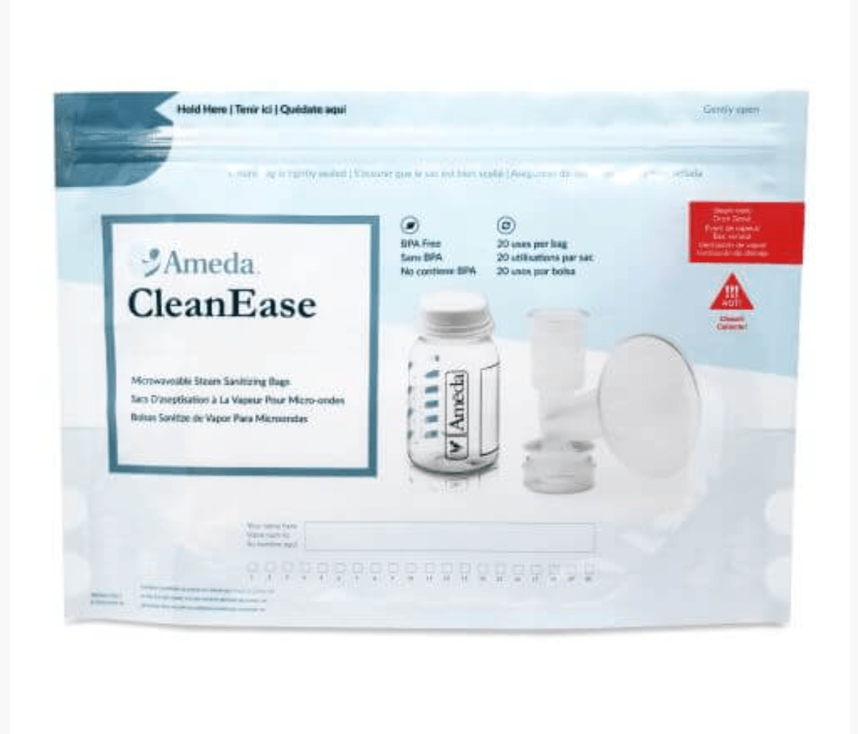 Ameda®  CleanEase Σακουλάκια Αποστείρωσης Φούρνου Μικροκυμάτων (συσκευασία 7 τμχ) - 20 αποστειρώσεις/σακουλάκι