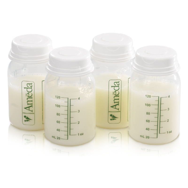 Ameda® Μπουκάλι Συλλογής Γάλακτος Με καπάκι 120 ml (4 τεμ.)