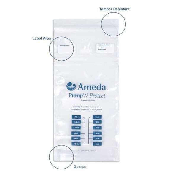 Ameda® Σακουλάκια αποθήκευσης γάλακτος Pump'N Protect 180ml συσκευασία 100 τμχ--2 variations