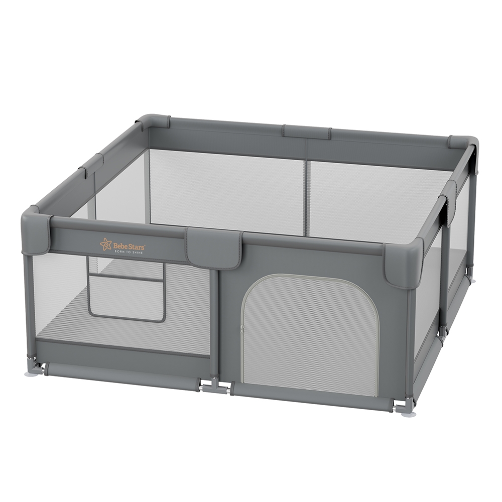 Bebe Stars ΠΑΡΚΟΚΡΕΒΑΤΟ ΤΕΤΡΑΓΩΝΟ 150Χ150 PLAYZEN GREY